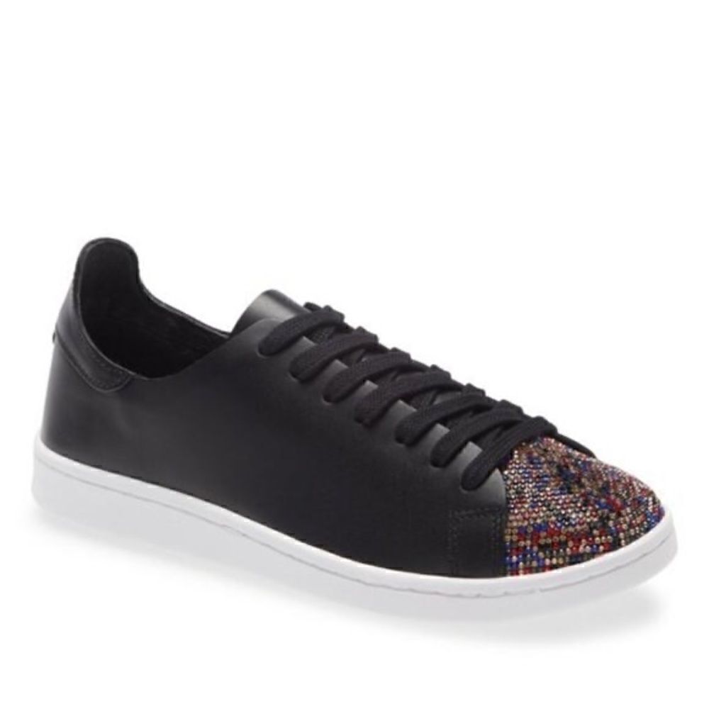 Schutz Sienna Rhinestone Toe Lace-up Sneaker in Black - Picture 10 of 13